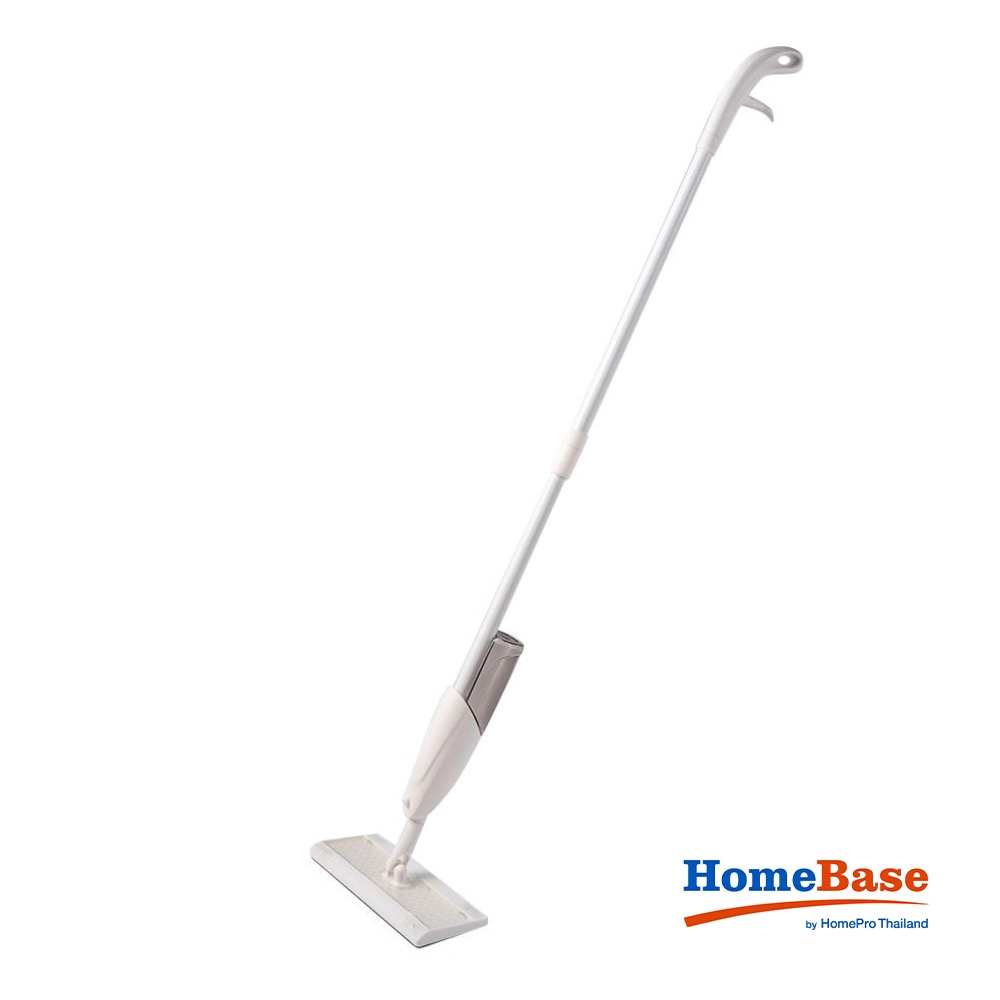HomeBase ACCO Chổi lau nhà phun nước bằng Microfiber có đồ cọ rửa NAMI 12inch W3xH126xD11cm màu trắng