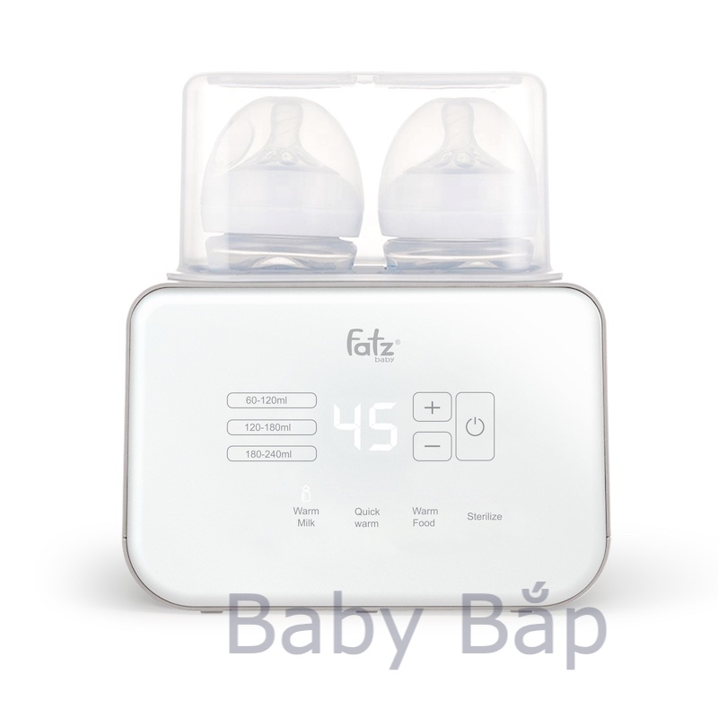 MÁY HÂM SỮA TIỆT TRÙNG ĐIỆN TỬ 2 BÌNH DUO 5 FATZBABY FB3203TN