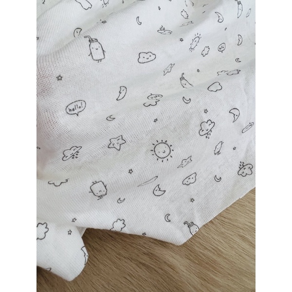 Vải thun cotton borip sơ sinh hoạ tiết nhí