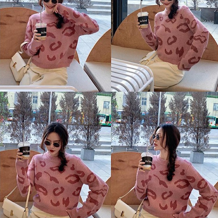 Áo Sweater Xiaozhainv Tay Dài In Họa Tiết Da Báo Phong Cách Hàn Quốc Xinh Xắn Dành Cho Nữ | BigBuy360 - bigbuy360.vn
