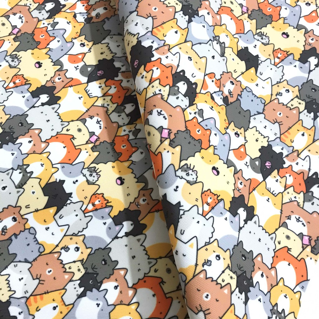 Vải phủ PVC may túi ví handmade hoạ tiết hoạt hình siêu dễ thương