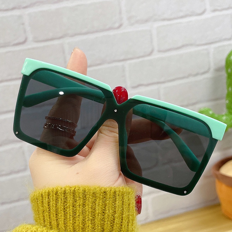 Kính Chống Nắng Nửa Gọng Dáng Vuông Màu Kẹo Thời Trang Cho Bé