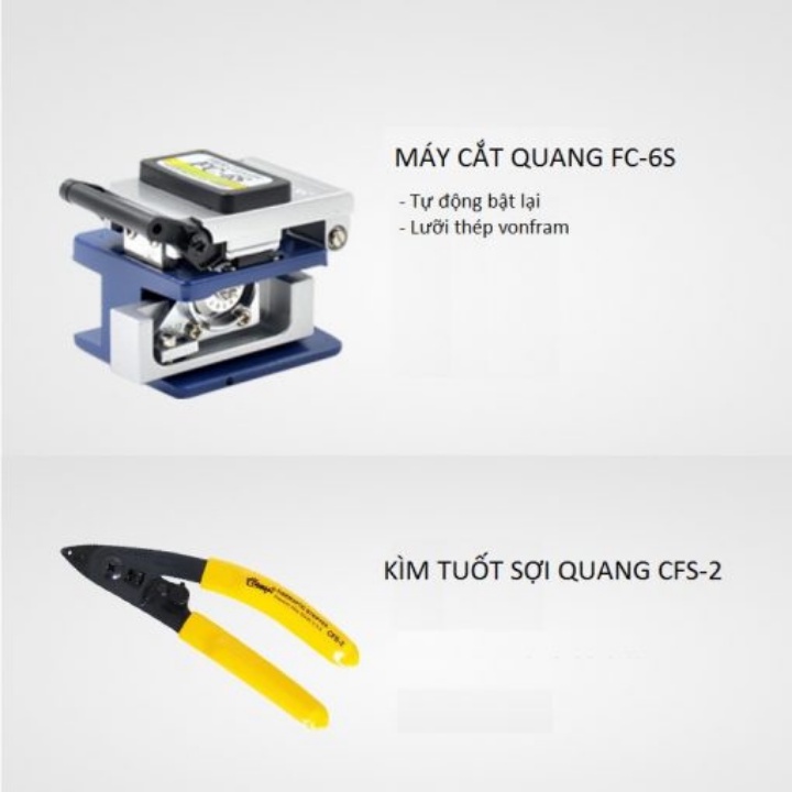 Bộ Dụng Cụ Thi Công Cáp Quang Cao Cấp 9 món + Tặng 1 Lọ Đựng Xăng Và Túi Đựng Gọn Gàng - Bảo hành 24 Tháng