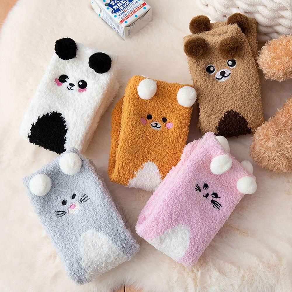 Vớ Ngủ Mùa Đông Bằng Vải Bông Hình Gấu Mèo Dễ Thương Cho Nữ