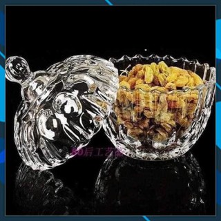 Thố thủy tinh đựng mứt giọt nước/3 chân