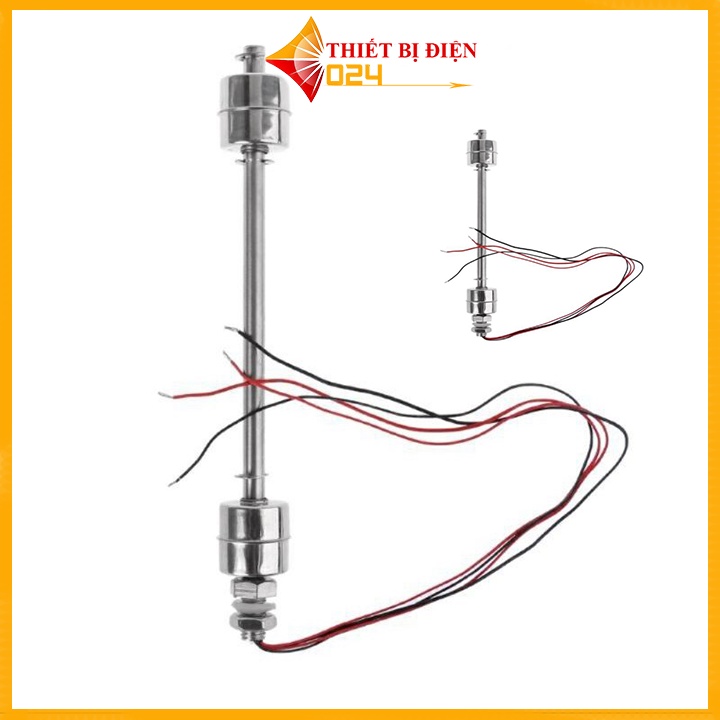 Công tắc cảm biến phao nước 2 phao thép 304 không gỉ điều chỉnh mức chất lỏng