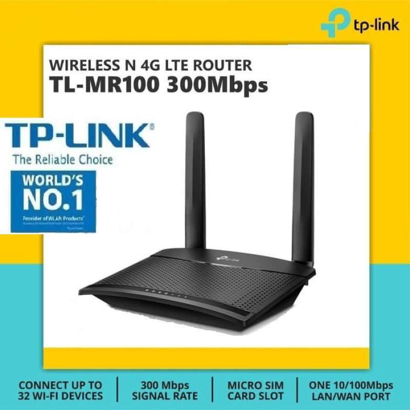 Bộ phát Wifi 4G Tp-link MR100 chuẩn N300 tốc độ 300Mbps. Bảo hành 24 tháng chính hãng