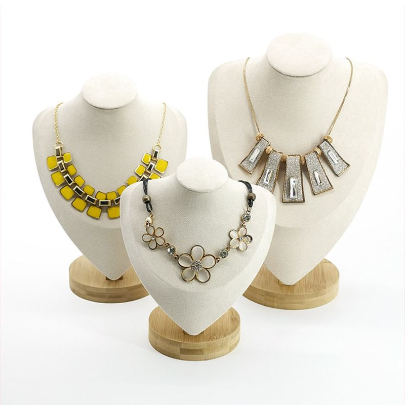 Giá Đỡ Ma Nơ Canh Trưng Bày Vòng cổ Màu Xám Be Cỡ Vừa Lớn