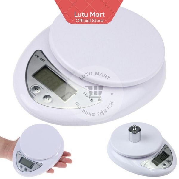 Cân Tiểu Ly Làm Bánh, Cân Điện Tử Nhà Bếp Đa Năng 5kg, Độ Chính Xác Cao Kèm Pin - Lutu Mart