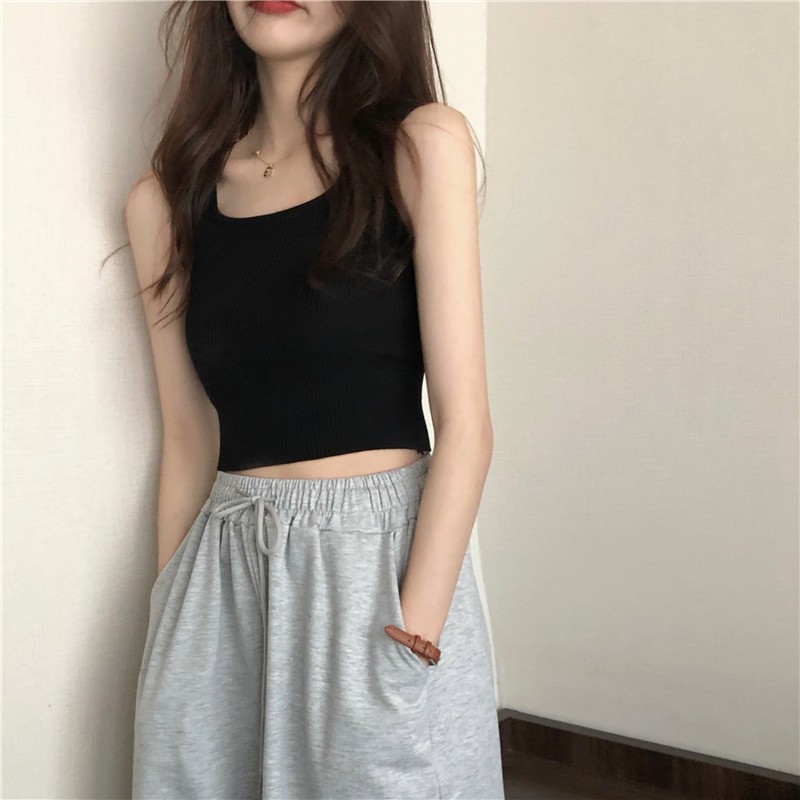 XiaozhainvÁo Croptop Dệt Kim XIAOZHAINV Thiết Kế Trễ Vai Gợi Cảm