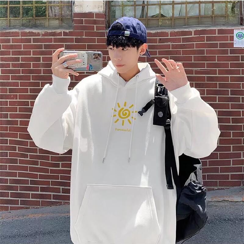 Áo Hoodie Mùa Đông Dáng Rộng Thoải Mái Có Túi Tay Dài In Họa Tiết Thời Trang Nhật Bản Cho Nam Size M-8XL