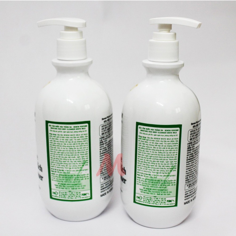 Sữa Tắm Trắng Da Dưỡng Ẩm Hương Nước Hoa Benew Mẫu Mới 450ml