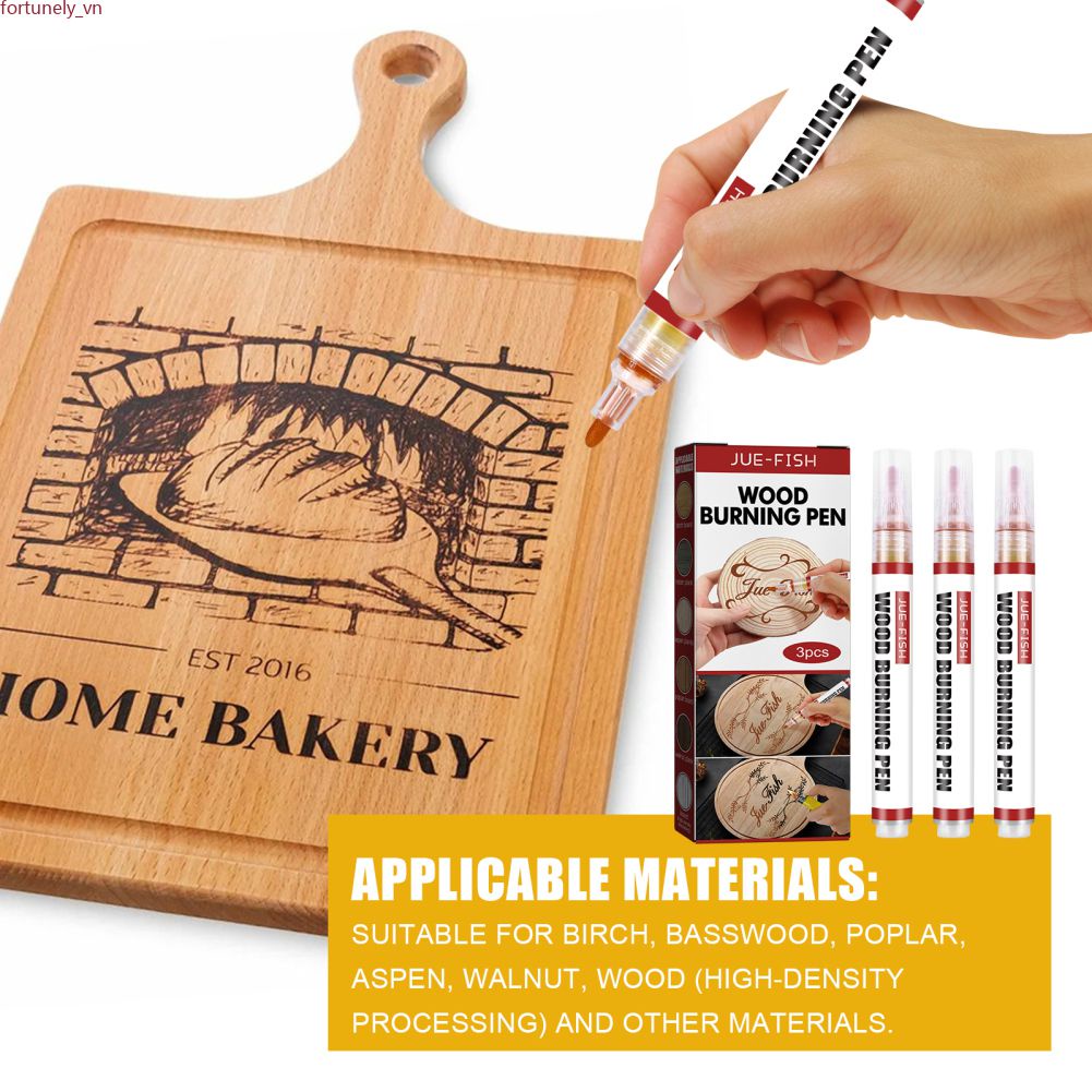 【Ready Stock】 【 3 Cái/bộ 】Wood Đốt Bút Đánh Dấu Hóa Chất Đốt Gỗ Bút Scorch Bút Gỗ Diy Các Dự Án Mỹ đầu Gỗ Tiếp Liệu