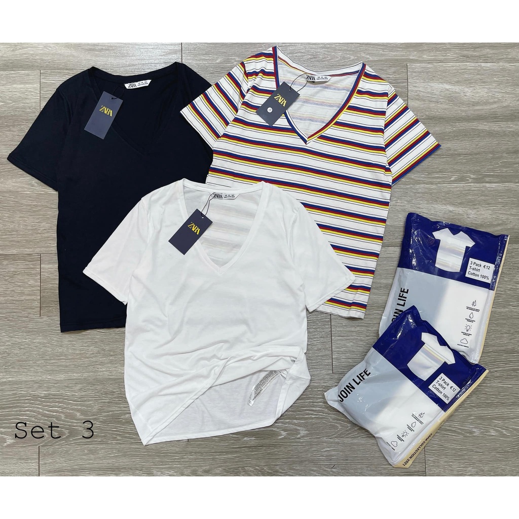 SET 3 ÁO ZR CỔ TIM