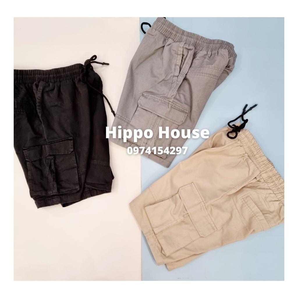 Quần Short Kaki Túi Hộp Bé Trai Hippo House Size Đại 30 đến 50kg