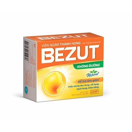 Viên ngậm thanh họng Không đường BEZUT - Hộp 20 viên