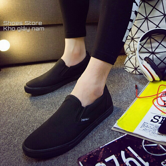 freeship unisex Slip on nam | Giày lười vải dáng classic - Hàng fullbox, fulltag - Mã SP 177