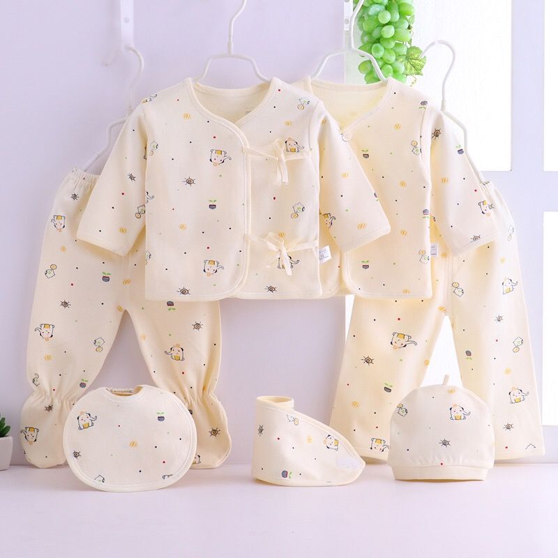 Set 7 Món Đồ Lót Cotton Thời Trang Xuân Thu Cho Bé Sơ Sinh