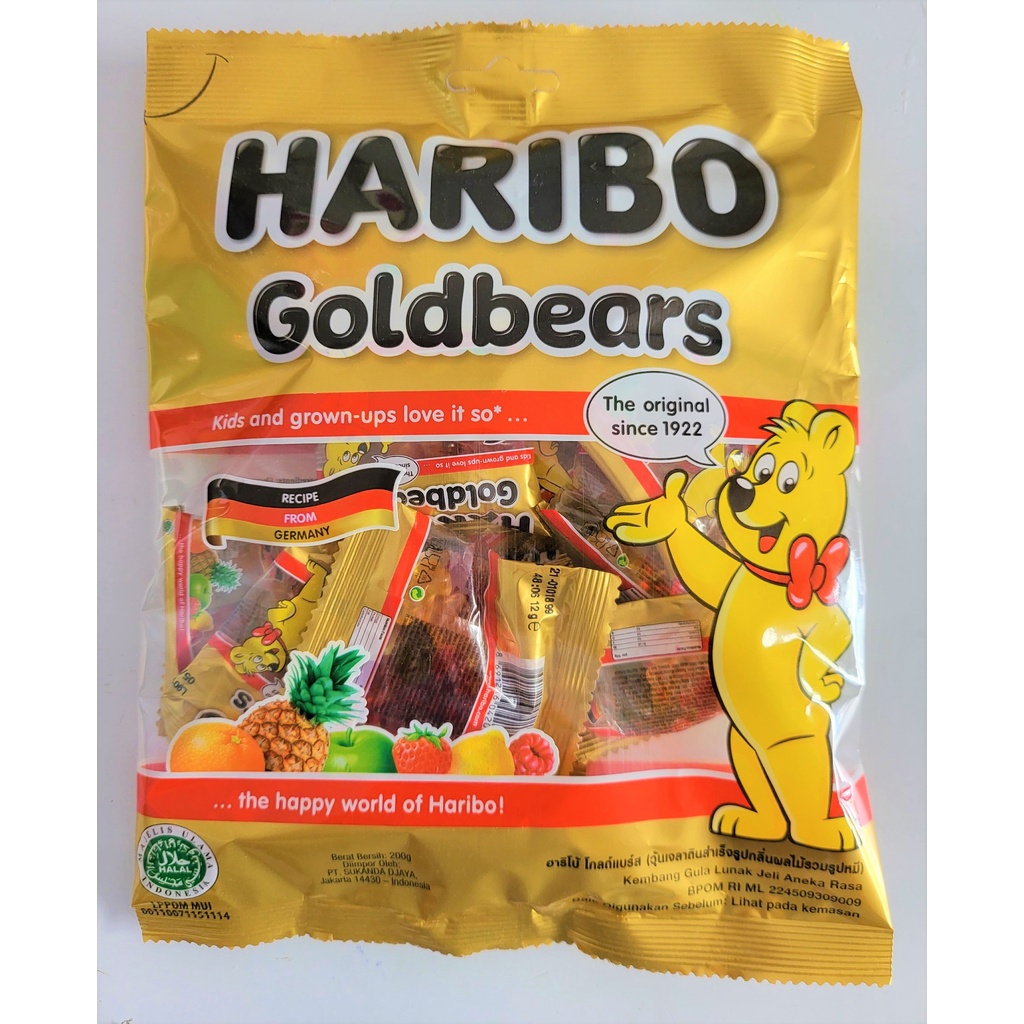  KẸO DẺO HÌNH GẤU HƯƠNG TRÁI CÂY TỰ NHIÊN  HARIBO Fruit Flavour Jelly Candy 