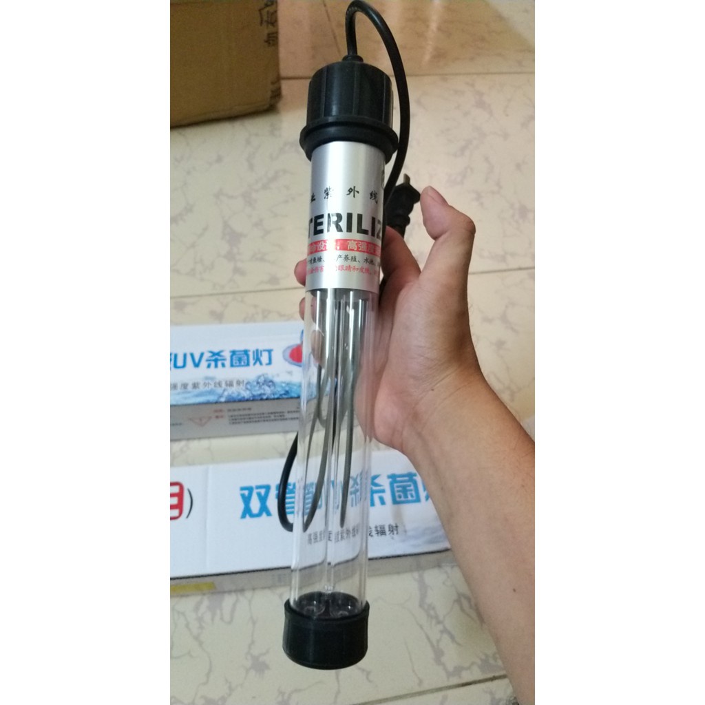 Đèn UV 2 bóng diệt tảo, khuẩn có hại dành cho hồ cá lớn công suất 10, 18, 24, 36, 55, 75W từ 26cm đến 72 cm