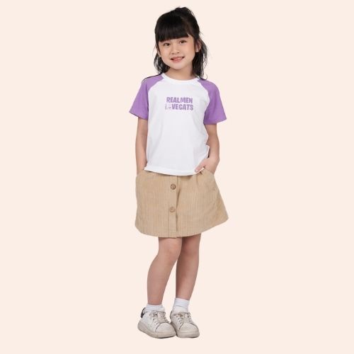 Áo thun trơn cho bé YODY phông tay ngắn, in chữ,  vải cotton co giãn, thoáng mát, mềm mịn TSK5181