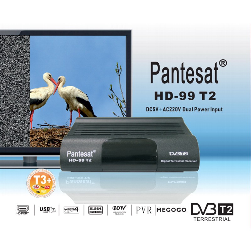 Thiết Bị Giải Mã Tv Box Pantesat Hd-99 T2 Dvbt2 H.265 Mpeg-2 / 4 Pvr Hỗ Trợ Youtubetv