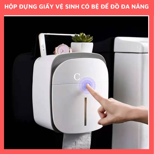 Hộp đựng giấy vệ sinh kín nước tuyệt đối hàng đẹp giá rẻ có bệ và ngăn để đồ dùng