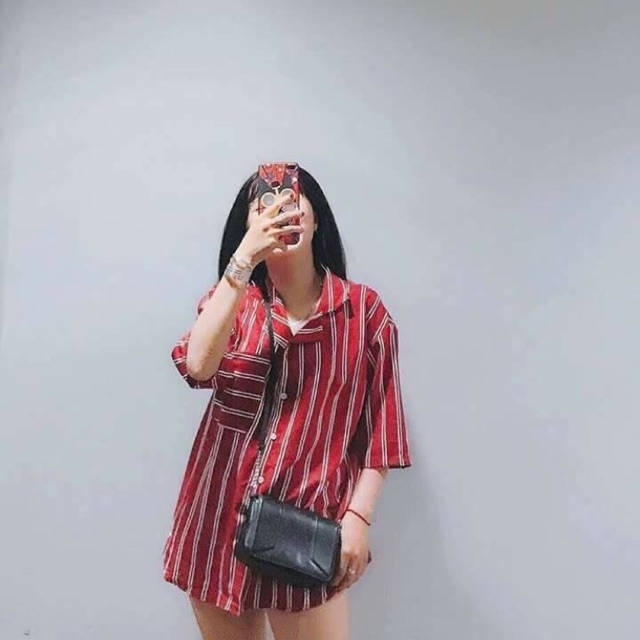 Áo sơ mi sọc tay ngắn