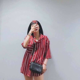 Áo sơ mi sọc tay ngắn
