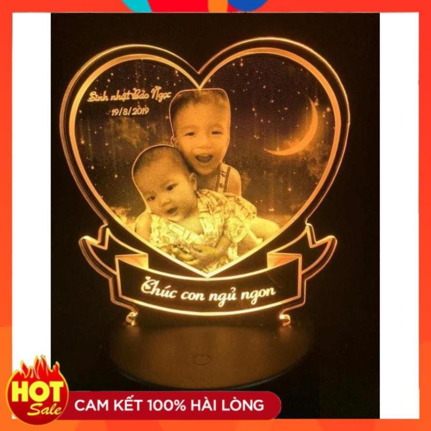 [SHOP UY TÍN] [HÀNG ĐỘC] Đèn LED 3D Khắc Hình Theo Yêu Cầu, Đèn led 3d, Quà valentine