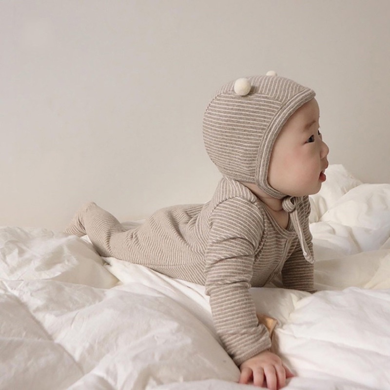 Body liền tất cho bé_Bộ liền thân dài tay liền tất tặng kèm mũ cục bông