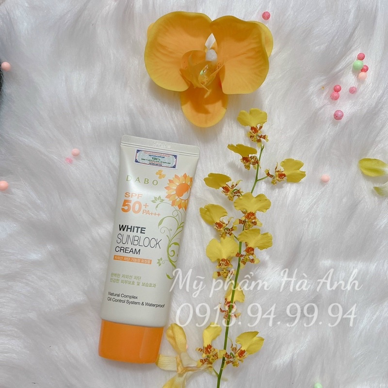 Bộ 2 Kem chống nắng DABO WHITENING SUN CREAM SPF 50PA +++ Hàn quốc 70ml/Hộp- HÀNG CHÍNH HÃNG