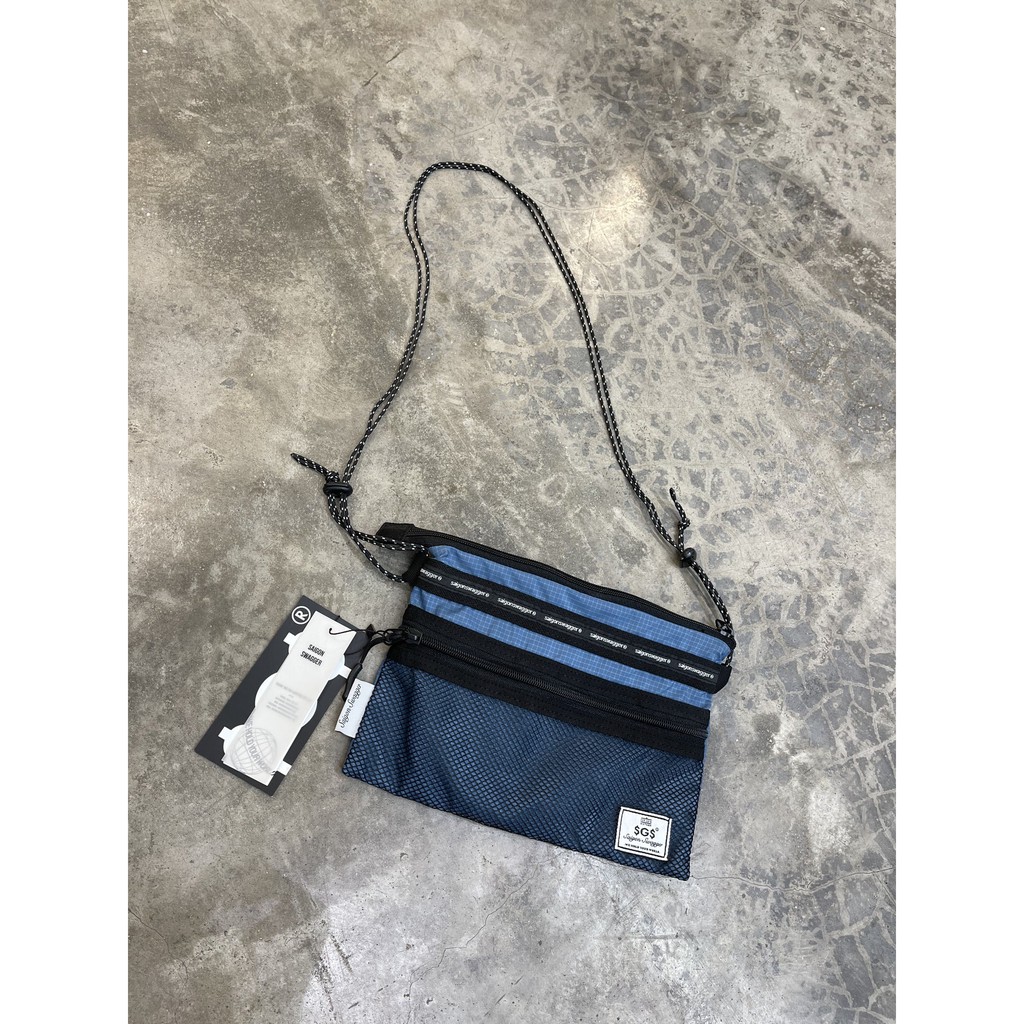 Túi Đeo Chéo Nam, Nữ Saigon Swagger Ngang Phối Lưới SAIGON SWAGGER® SGS Side Bag-Vải Sợi Nylon Trượt Nước