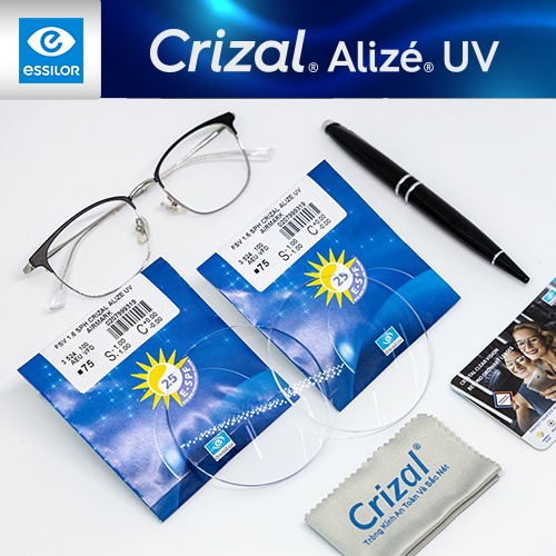 Tròng kính Cận - Loạn Hoàng Lâm essilor Crizal Alize UV sắc nét và trong suốt. Chiết suất 1.56