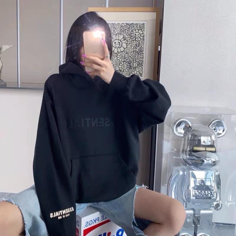 áo khoác hoodie nam nữ có mũ in chữ essend nhiều màu năng động