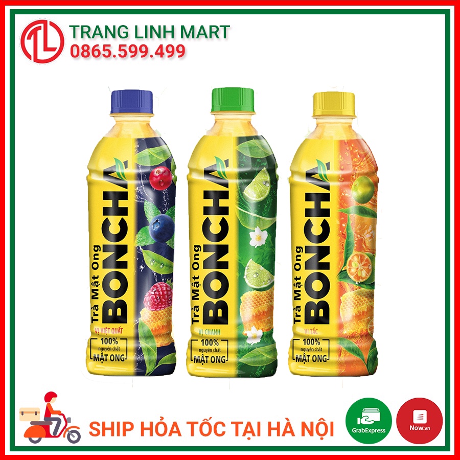 Trà Boncha mật ong vị tắc/ vị chanh/ vị việt quất chai 450ml