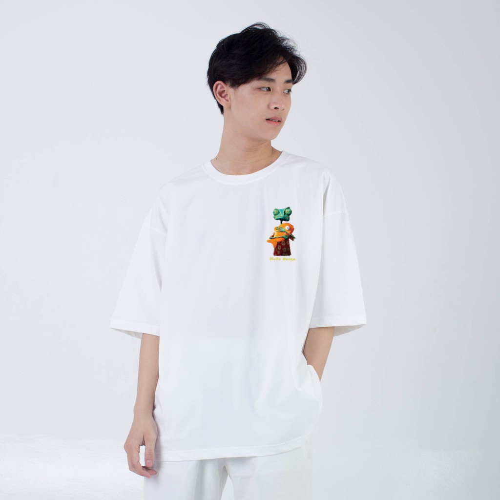 Áo thun form rộng tay lỡ unisex Hello , Áo phông form rộng nam nữ in hình Rango ATL019 100% cotton tự nhiên | BigBuy360 - bigbuy360.vn