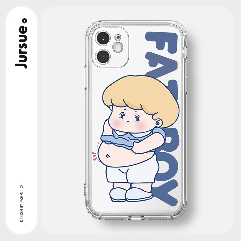 Ốp lưng JURSUE mềm hoạt hình cặp đôi dễ thương đẹp cho iPhone 13 12 11 Pro Max SE 2020 X XR XS ip 8 7 6 6S Plus kute Y79
