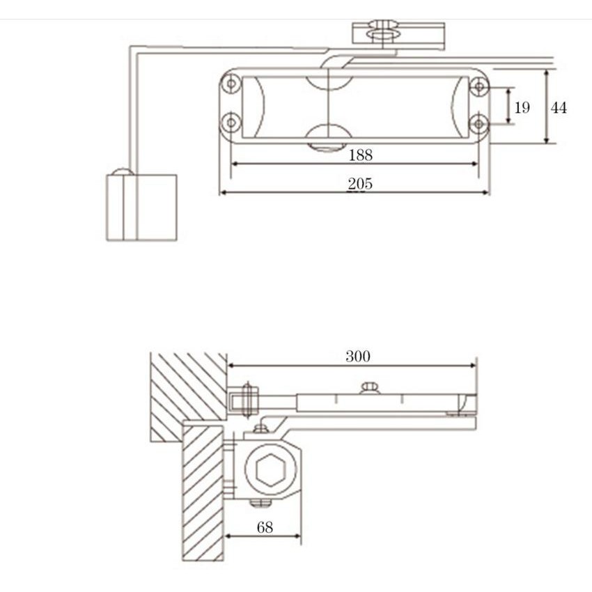 Tay co thủy lực tay đẩy hơi cửa ra vào ZUDISI -dc2097