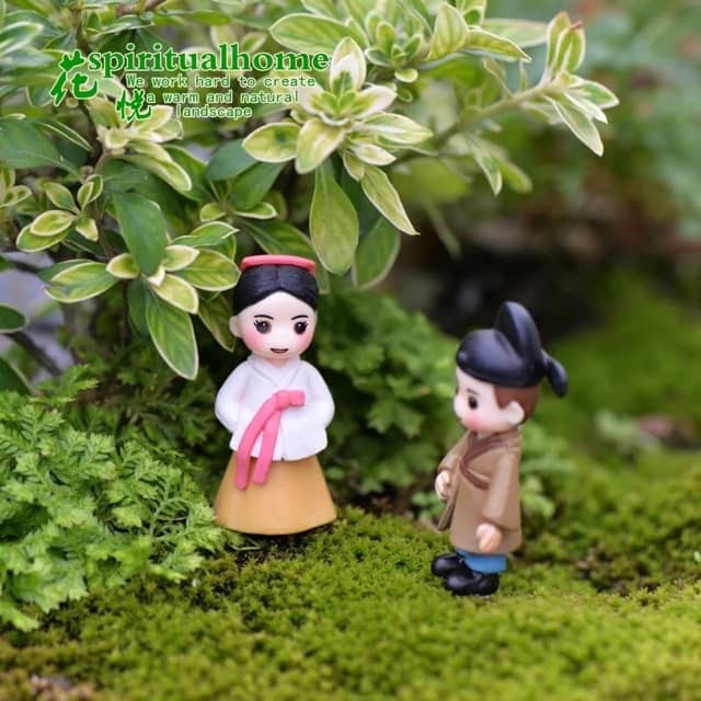 Phụ kiện tiểu cảnh cặp đôi hàn quốc trang trí sen đá, xương rồng, terrarium, charm slime