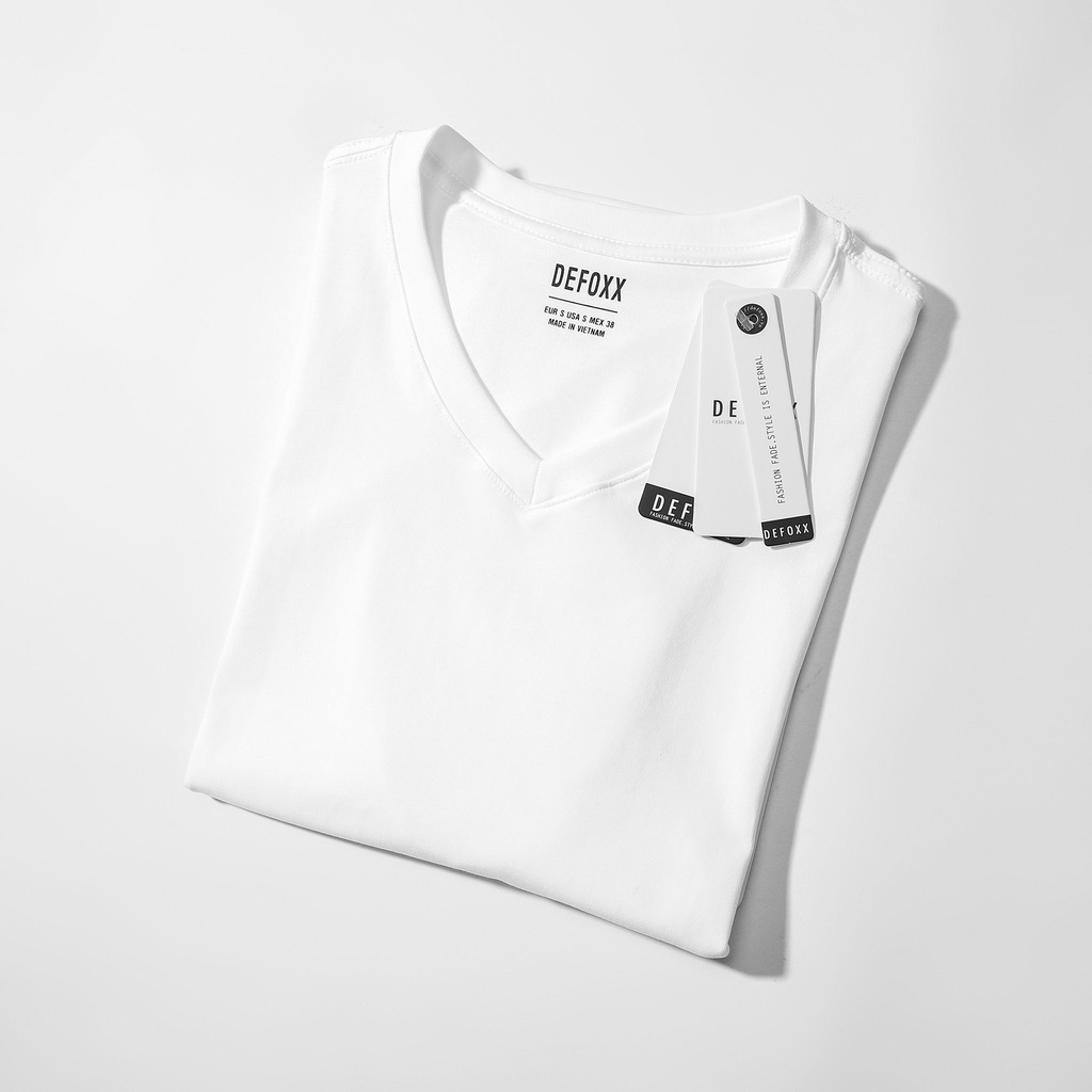 Áo phông đen nam, áo thun trắng nam cổ tim trơn DEFOXX vải cotton 4 chiều bảng màu basic đẹp - ATDF2