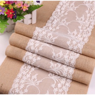 [Freeship trên 50k]Vải bố ren trải bàn trang trí tiệc tone vintage cổ điển