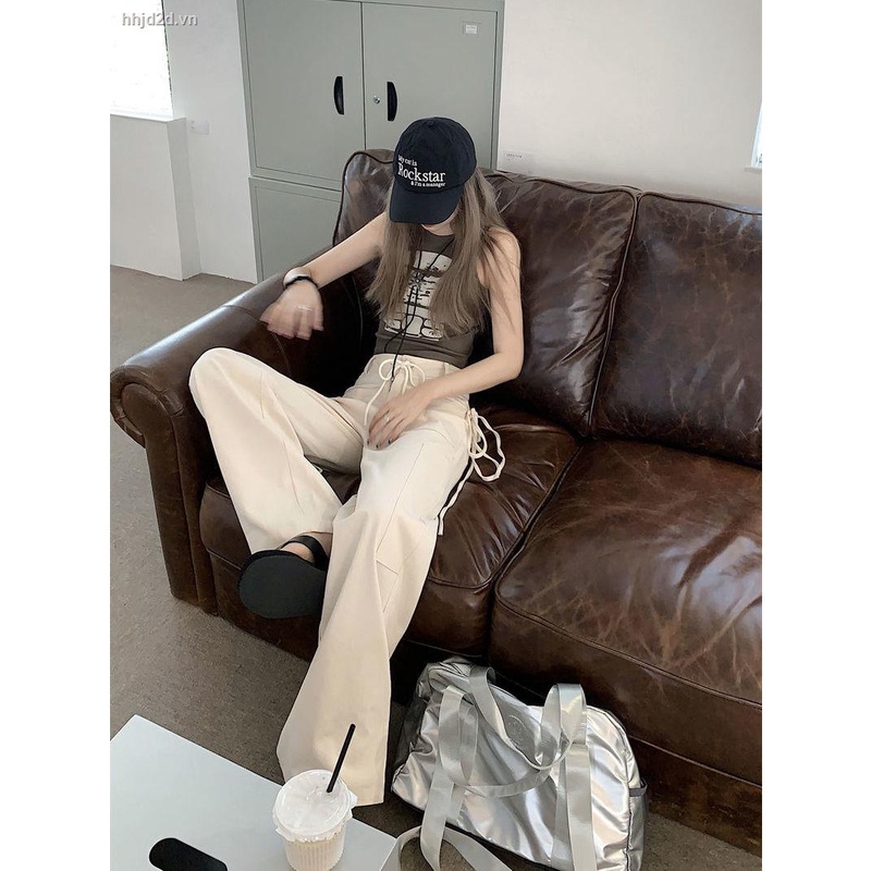 Quần Dài Ống Rộng Lưng Cao Phong Cách Retro Thời Trang Mùa Hè Cho Nam Và Nữ