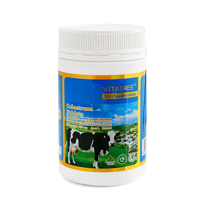 Viên Nhai Sữa Bò Non Tăng Cường Miễn Dịch - Vitatree Colostrum Tablets Hộp 200 Viên Của Úc - Hàng Úc 2279