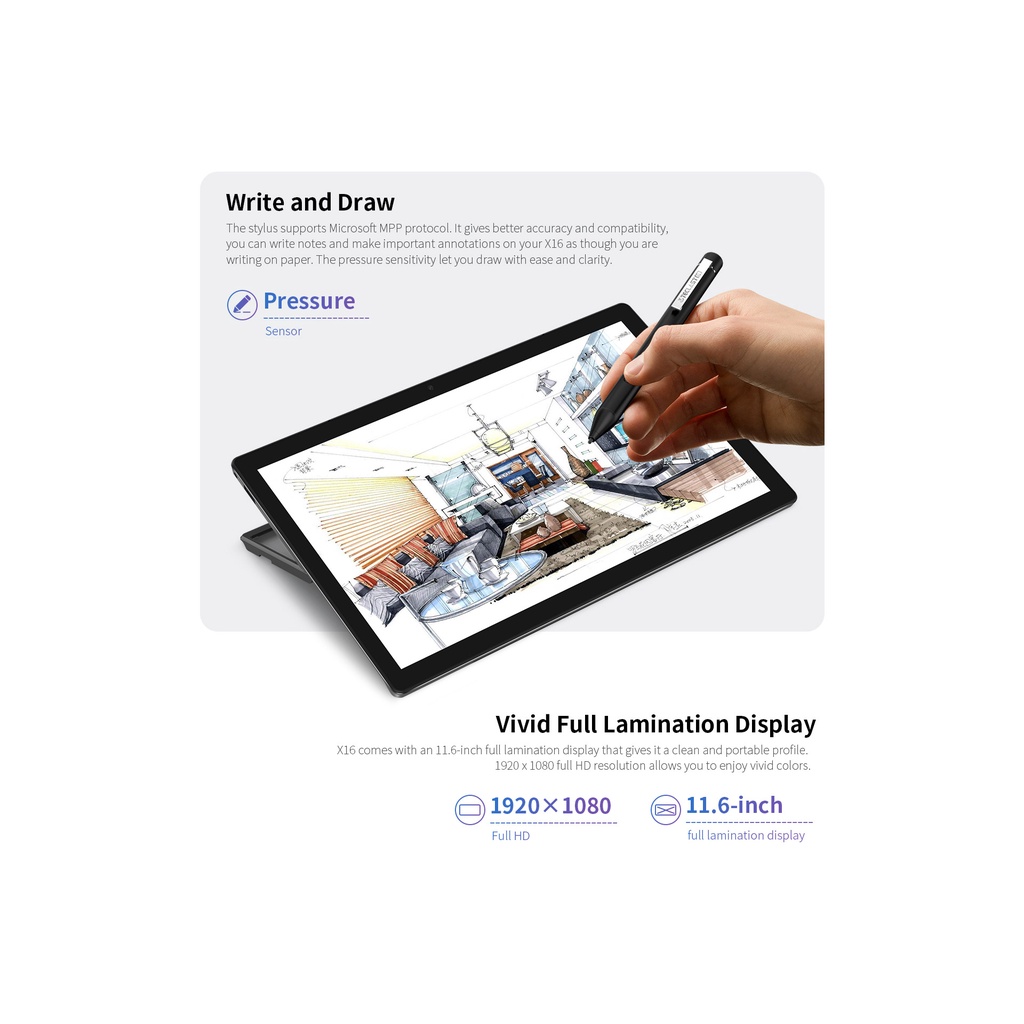 TECLAST X16 2-in-1 Laptop & Tablet 11.6 inch 6GB RAM 128GB SSD Intel N4020 CPU Dual-core Windows 10 PC