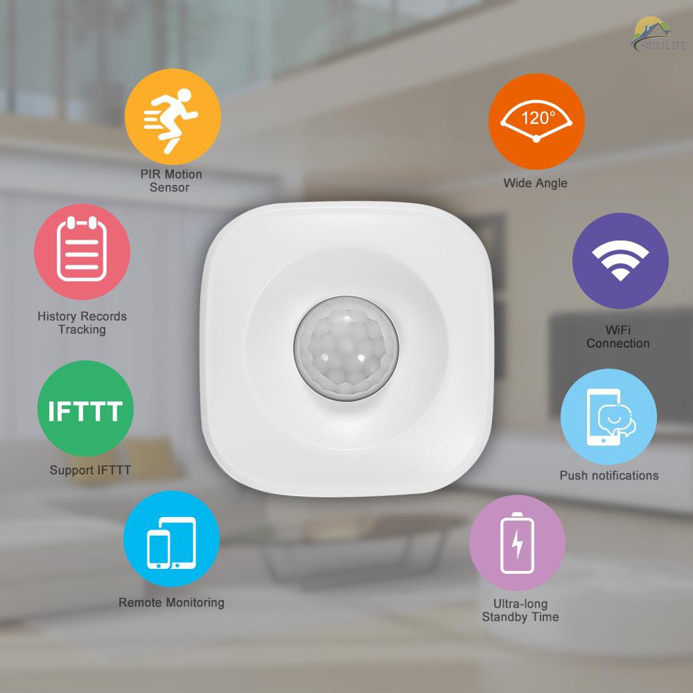 Máy cảm biến chuyển động chống trộm có báo động PIR Wifi điều khiển ứng dụng Tuya có IFTTT thông minh