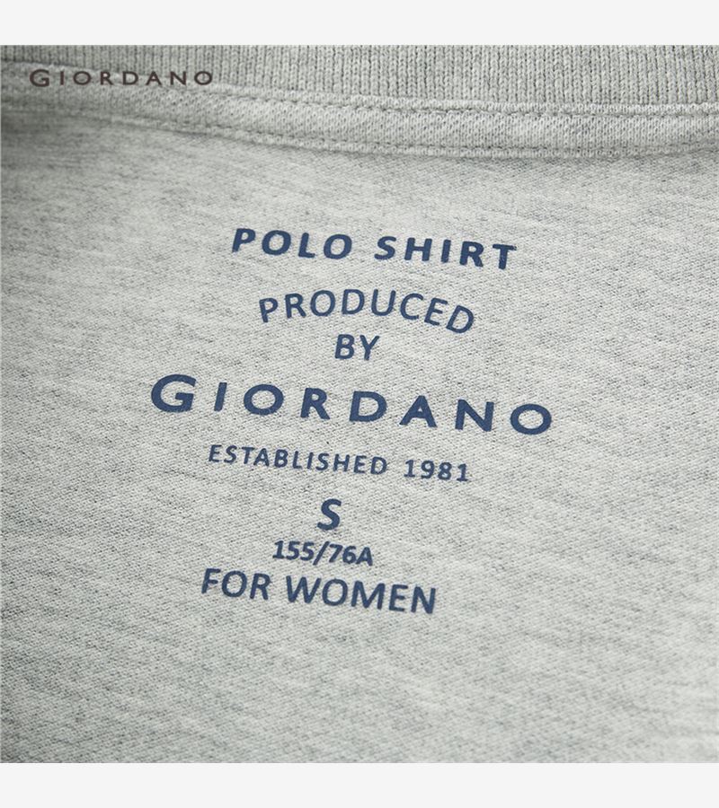 Áo thun polo GIORDANO 05311381 dáng rộng thêu họa tiết dành cho nữ  | BigBuy360 - bigbuy360.vn