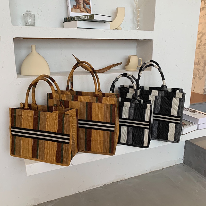 Túi Xách JASMIN NOIR Tote Dạng Hộp Bằng Vải Canvas Đơn Giản Thời Trang Cho Nữ