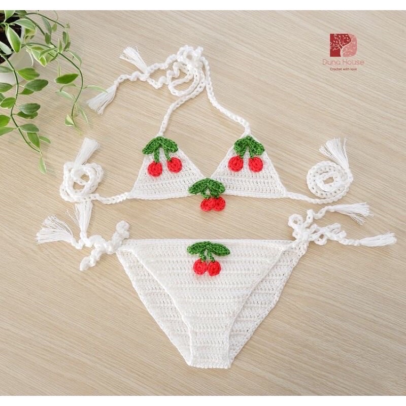 Bikini handmade cho bé Bikini len cho bé