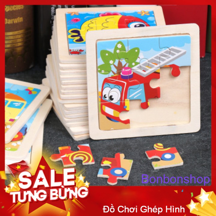 Đồ Chơi Xếp Hình Gỗ 9 Miếng Đồ Chơi Montessori Cho Bé